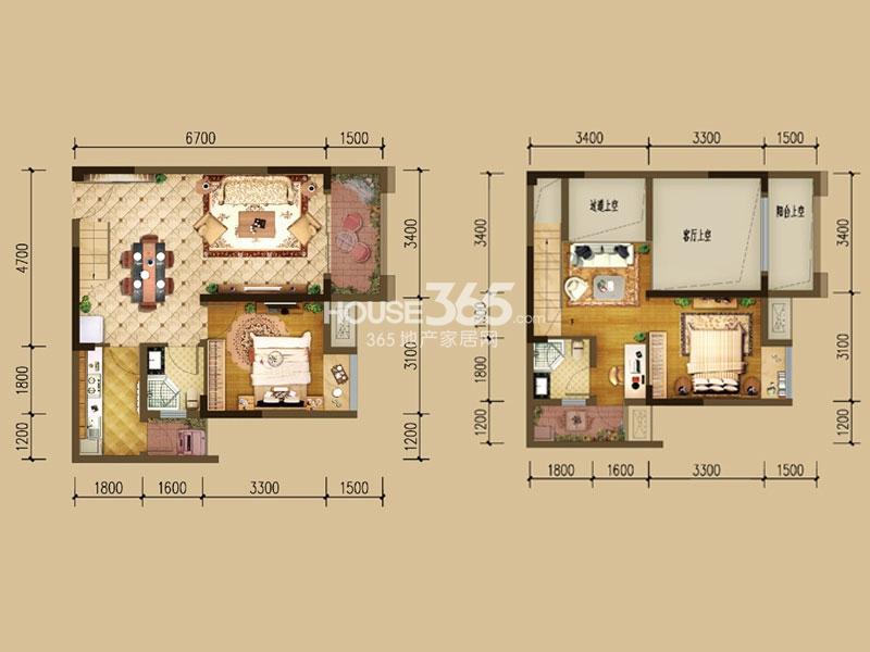 重庆巴南万达广场重庆巴南万达广场一期1号楼标准层d户型2室2厅1卫1厨