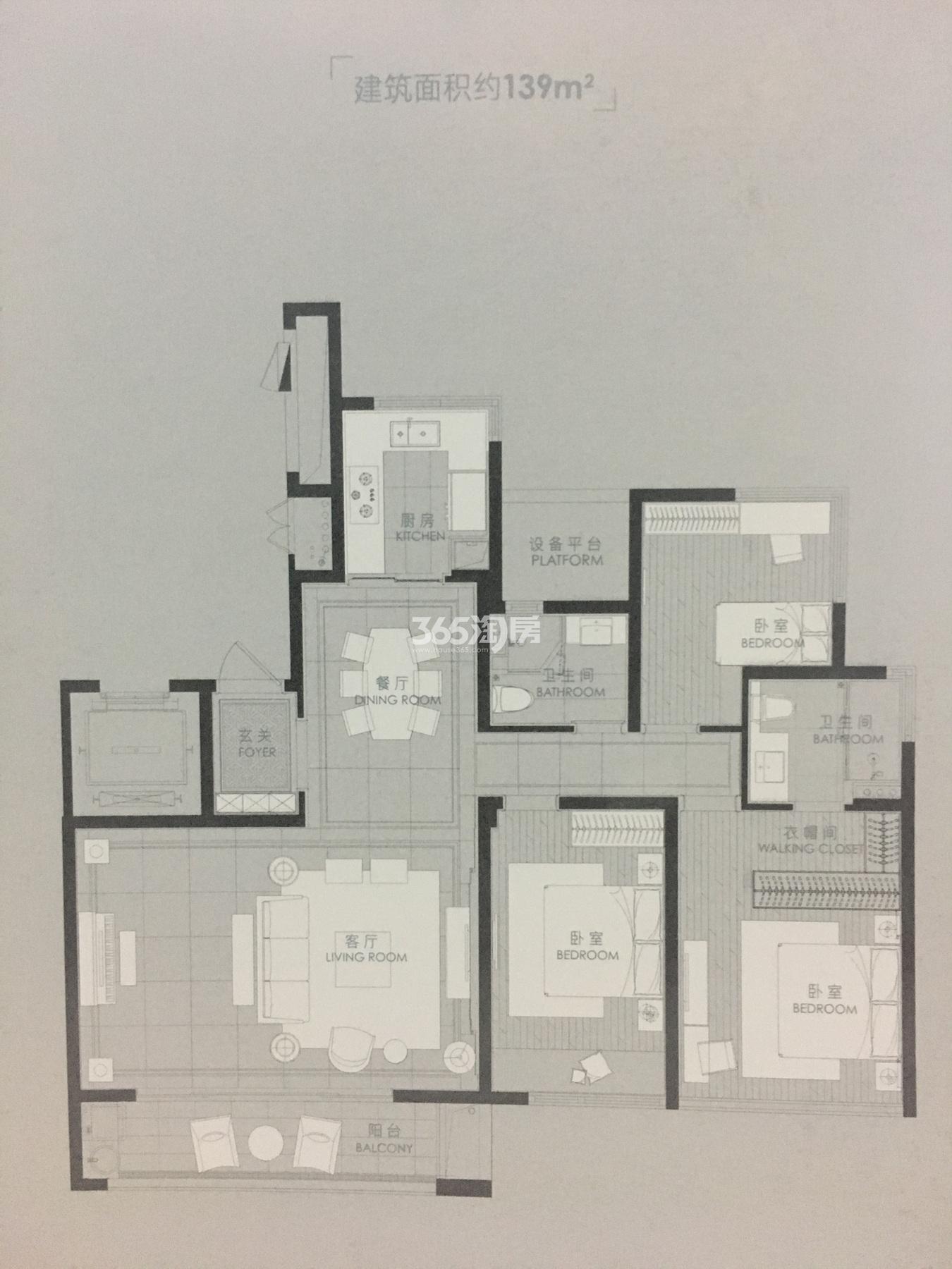 融信公馆arc项目4,6,12号楼139㎡户型_杭州融信公馆